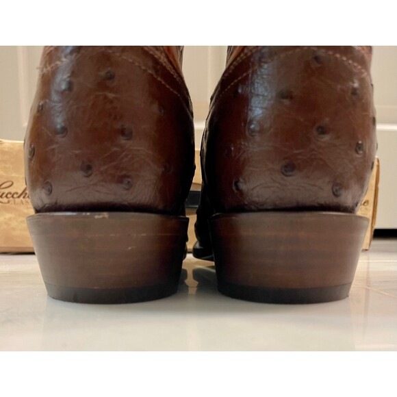 NIB LUCCHESE Classics Men's Sienna Pin Ostrich Medium Round Toe, Sz 10 D (Reg) - Picture 11 of 12